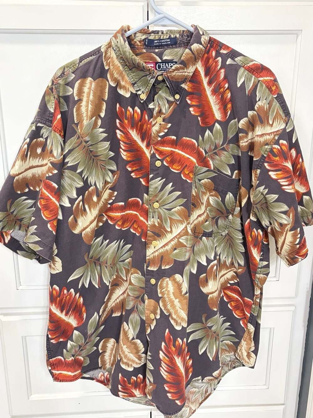 Vintage Chaps Ralph Lauren Men’s XL Tropical Floral Button Down Shirt 100 Cotton